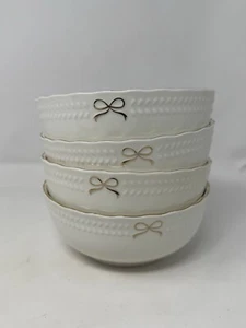 Juego de 4 cuencos de cereal sopa con arco dorado Coquette viral TikTok 6 pulgadas NUEVO yedi - Imagen 1 de 9