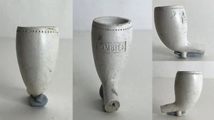 Antique Jean Gambier Paris Clay Pipe Rouletted Bowl Foot + Part of Stem - Picture 1 of 11
