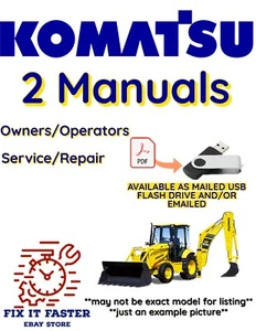 RETROEXCAVADORA KOMATSU WB146PS-5 OPERADORES SERVICIO REPARACIÓN PROPIETARIOS MANUAL PDF USB - Imagen 1 de 3