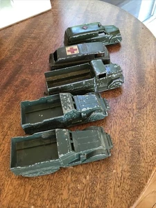 Vintage Diecast MIDGETOY ARMY Personnel Carrier Truck with Four Others 1950's - Picture 1 of 24