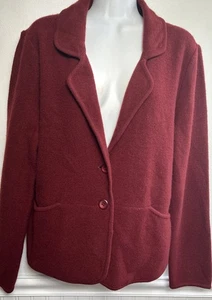 Pendleton Cardigan Sweater Womens M Red Lambs Wool 2 Button Collared Pockets - Picture 1 of 8