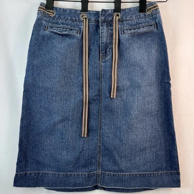 Falda Vaquera Liz Claiborne Para Mujer Talla 10 Y2K De Colección ALine Jean Modesto Boho Cottage Foto 1 de 4