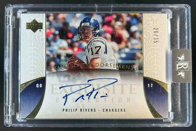 2006 Upper Deck Exquisite Philip Rivers Endorsements Auto #26/35 - Image 1 of 2