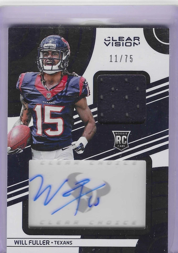 2016 Clear Vision Will Fuller Houston Texans RC Auto Jersey #/75 - Image 1 of 1