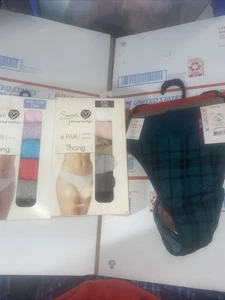 2 Women's Secret Treasures Thongs 6/package XXL (20) And Joyspun 3 Pack XXL Thng - Picture 1 of 10