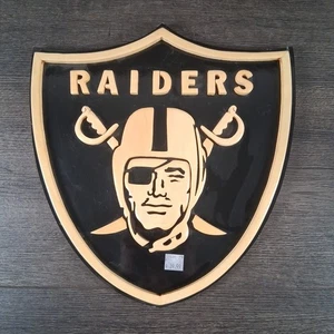 Oakland Raiders 3D Wall Art Multilayer Wood Sign Décor, Man Cave 12" x 13" - Picture 1 of 4