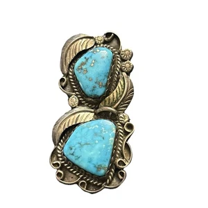 Bisel Bolo Nativo Americano De Colección Turquesa Esterlina P. FNE Fannie Chávez Platero - Imagen 1 de 12