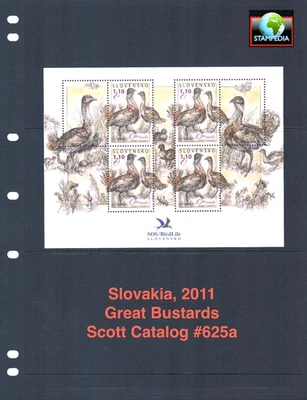 Valor Scott de $10,60 - 2011 ESLOVAQUIA Grandes avutardas s/s aves Europa CV MNH NH UMM Foto 1 de 4