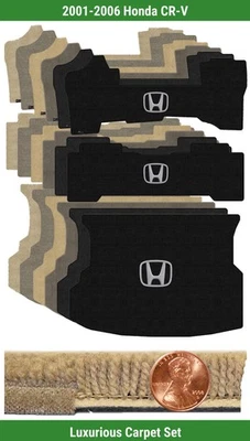 Juego de alfombrillas Lloyd Custom Luxe para Honda CR-V 2001-2006 con logotipo (3 piezas) #SEK Foto 1 de 4