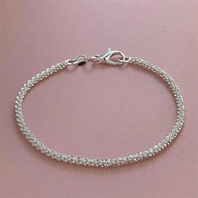 💎 Tennisarmband 925 Silber plattiert Damen Schmuck Glitzer 18cm 20cm Geschenk - Bild 1 von 4