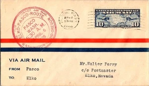 Walter T. Varney First Flight Pasco Washington - Elko Nevada - 1926 - Picture 1 of 2
