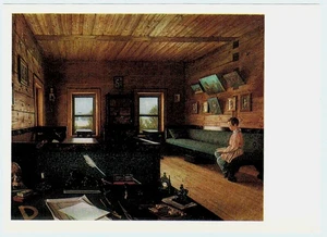 Postal rusa G. Soroka INTERIOR SALA DE ESTUDIO Ostrovsky Country Estate - Imagen 1 de 2
