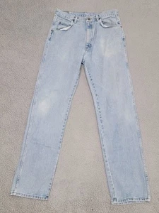 Vintage Wrangler Jeans Mens 34x34 (Actual 31x33) Light Wash Straight Leg - Picture 1 of 9