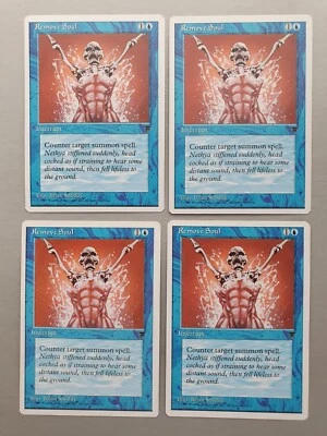 Remove Soul x4 PLAYSET MTG Chronicles (1995) Common Blue Instant NM - Image 1 of 2