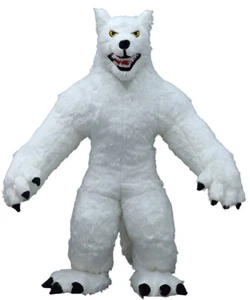 Aufblasbares Kostüm weißer Wolf Plüsch Erwachsene Overall Tier Maskottchen Cosplay Party - Bild 1 von 11