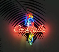 Cocktails Parrot Neon Sign 20"x16" Beer Bar Pub Store Wall Decor Artwork Gift
