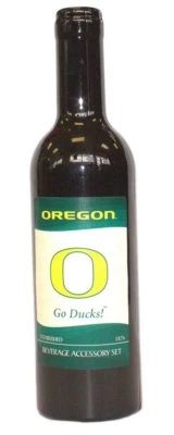Kit de acessórios 3 peças para bebidas de vinho oficialmente licenciadas pela NCAA (Oregon Ducks) - Imagem 1 de 2