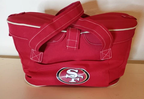 NFL San Francisco 49ers  Insulated Canvas Basket, Red 9 inches deep 17in. wide Cover