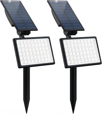 T-SUN 2Pcs Solar 54LED Spotlight Floodlight Light Outdoor Garden Lamp Pathway Lamp US