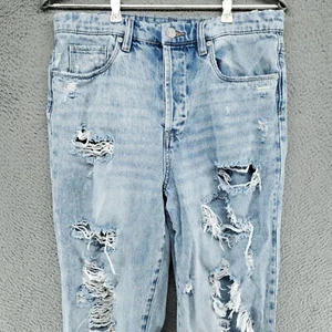 Blank NYC Jeans Madison Crop High Rise Distressed Womens 28 Whiskering Wash - Picture 1 of 23