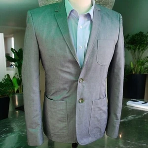 Rag & Bone Mens Blazer 40 Unstructured Working Cuff Light Blue Fish Eye - Picture 1 of 20