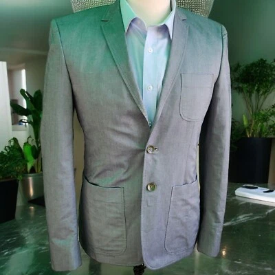 Rag & Bone Mens Blazer 40 Unstructured Working Cuff Light Blue Fish Eye - Image 1 of 4