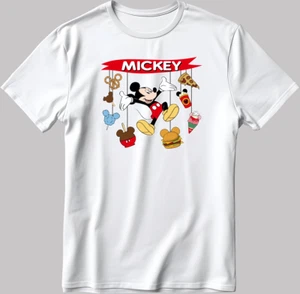 Camiseta Mickey Mouse Disney Manga Corta Blanca/Negro Hombre/Mujer J050 - Imagen 1 de 6