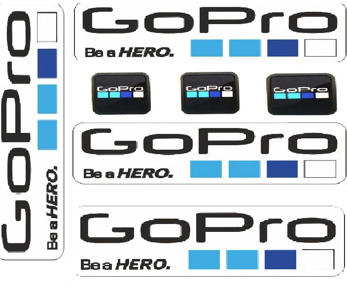 FREE SHIPPING vinyl 7Pcs Icon Logo Sticker Decal for GoPro 10 black big stickers - Image 1 of 1