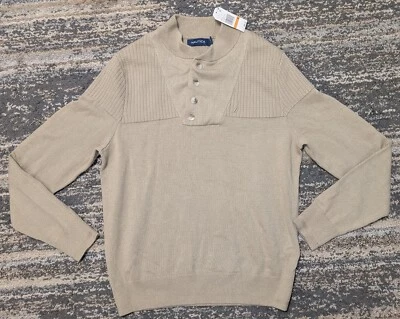 Men's Nautica 4 button textured henley Color Beige Size Small Pullover  - Image 1 of 4