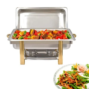 Set piatti chafer acciaio inox 9L/8 quarti scaldavivande buffet ristorazione - Foto 1 di 10