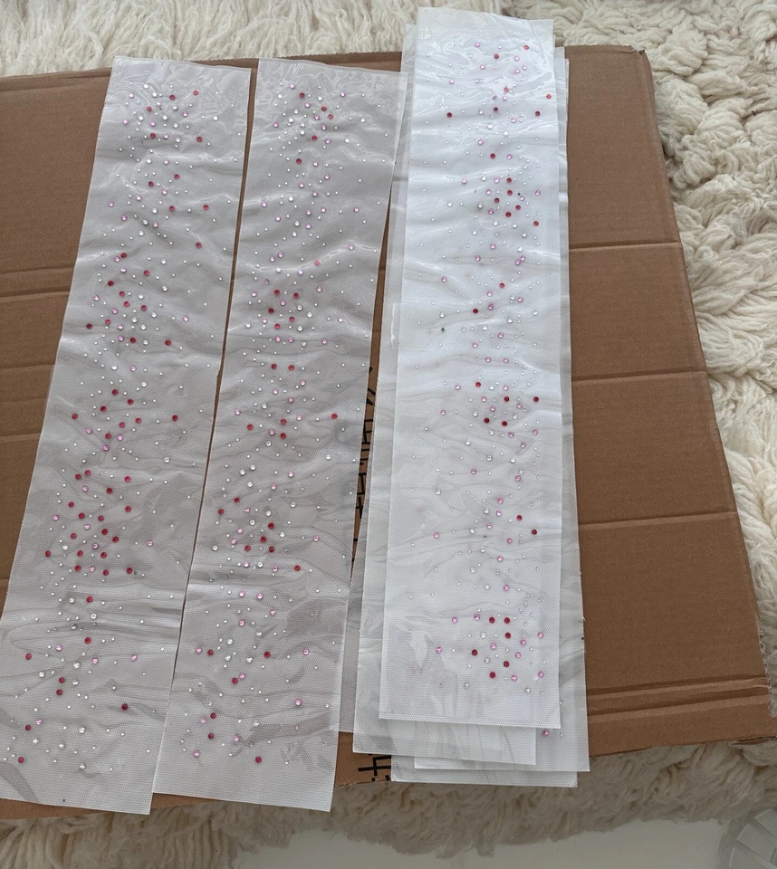 Stars silver/Pink/Red Rhinestone Iron on Transfer Embellishment Hot Fix Applique