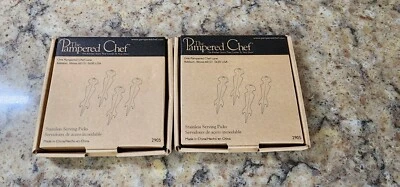 Pampered Chef #2905 Stainless Steel Serving Picks Set of 8 NIB NEW Retired - Image 1 of 2