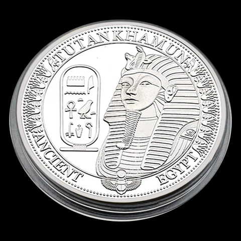 Egyptian Pharaoh Sphinx Silver Plated Commemorative Coins 1 oz Locket - Collection Cover