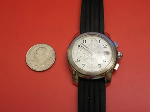 BAUME MERCIER STEEL 38MM CAPELAND GM AUTOMATIC CHRONOGRAPH + RUBBER DEPLOYMENT - Picture 1 of 8