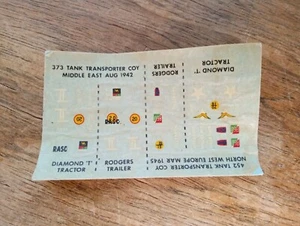 Tank Transporter Coy Model Kit Decals 373/452 Original  - Picture 1 of 4