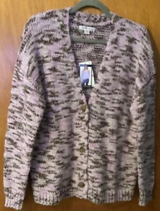 NWT John Paul Richard Cardigan Sweater Medium Purple Multi Free Ship - Picture 1 of 3