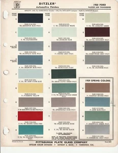 1960 FORD FALCON THUNDERBIRD PAINT CHIPS DITZLER - Picture 1 of 3