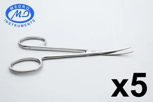 5x Baby Metzenbaum 4.5" Curved Dissecting Scissors OR Grade Surgical Instruments - Picture 1 of 20