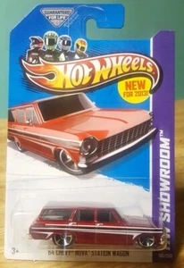 Hot Wheels '64 Chevy Nova Station Wagon Red 1:64 HW Showroom 2013 New - Picture 1 of 11