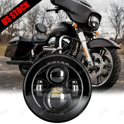 Faro LED de 7 pulgadas de haz alto bajo DRL luz de giro para Harley Davidson Street Glide Foto 1 de 4