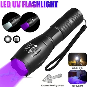 Super Bright LED UV Flashlight Torch Ultra Violet 395nm Blacklight Light Lamp - Picture 1 of 18