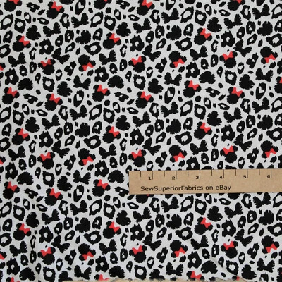 CAMELOT FABRICS Disney Minnie Mouse Leopard Dreaming in Dot Couture Fabric 1/2 Yard #85270202-4