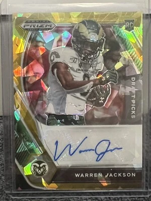 2021 Prizm Draft Picks Warren Jackson Gold Cracked Ice Auto Rookie Colorado St - Image 1 of 2