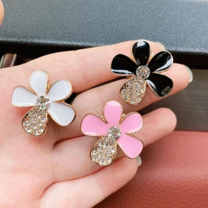 Car A/C Air Freshener Diffuser Rhinestone Diamond Crystal Flower Air Outlet Clip - Picture 1 of 18