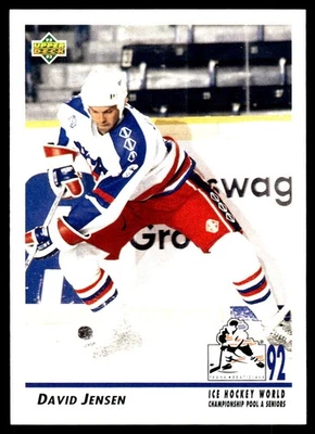 1992-93 Upper Deck #379 David Jensen USA Rookie Hockey Card - Image 1 of 2