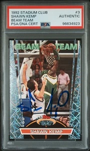 Shawn Kemp signiert 1992 Stadium Club Beam Team #3 (PSA/DNA) - Bild 1 von 2