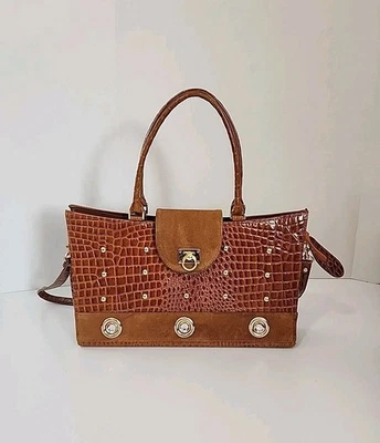 Bolso de hombro vintage de cuero renacentista marrón renacentista  Foto 1 de 4