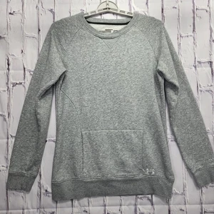 Sudadera Under Armour Storm cuello redondo para mujer talla mediana gris bolsillo - Imagen 1 de 12