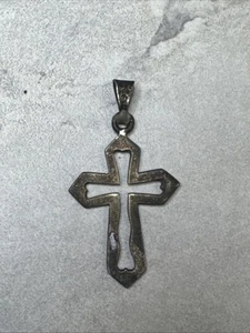 Colgante Cruz Plata de Ley 925 Plata México H119 - Imagen 1 de 11