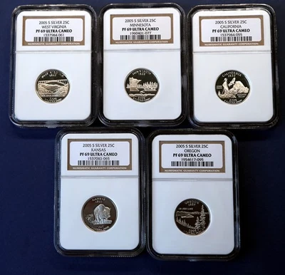 2005 S SILVER STATE QUARTER PROOF SET NGC PF69 GEM SET-Free Ship - Image 1 of 2